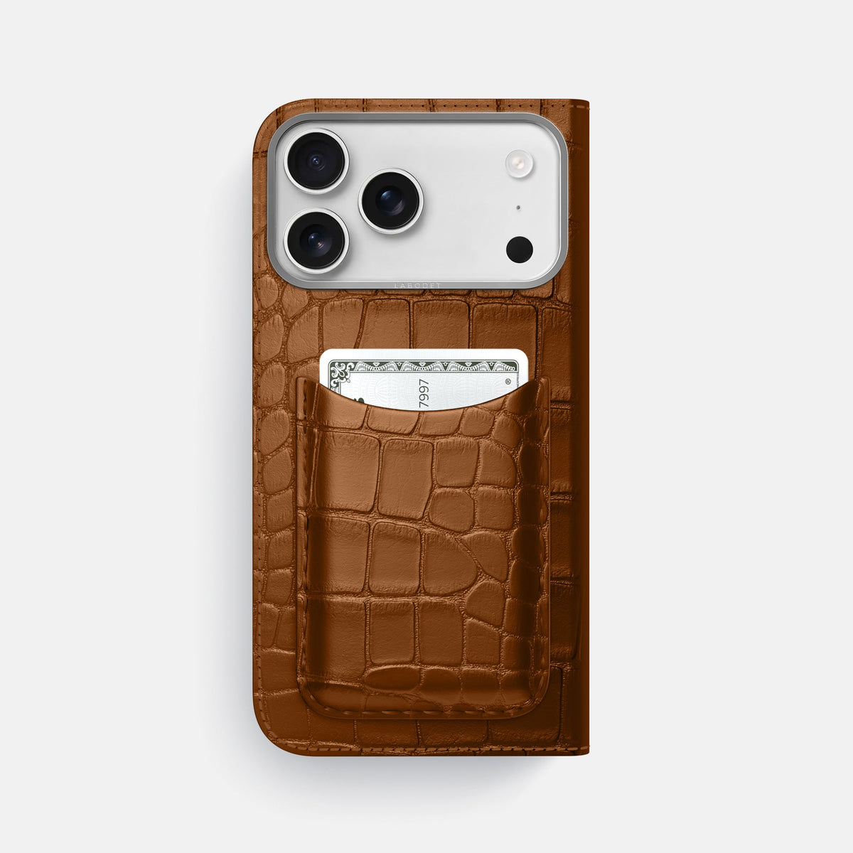 Folio Case with Card For iPhone 18 Pro Max In Alligator -3 | Honey-Steel