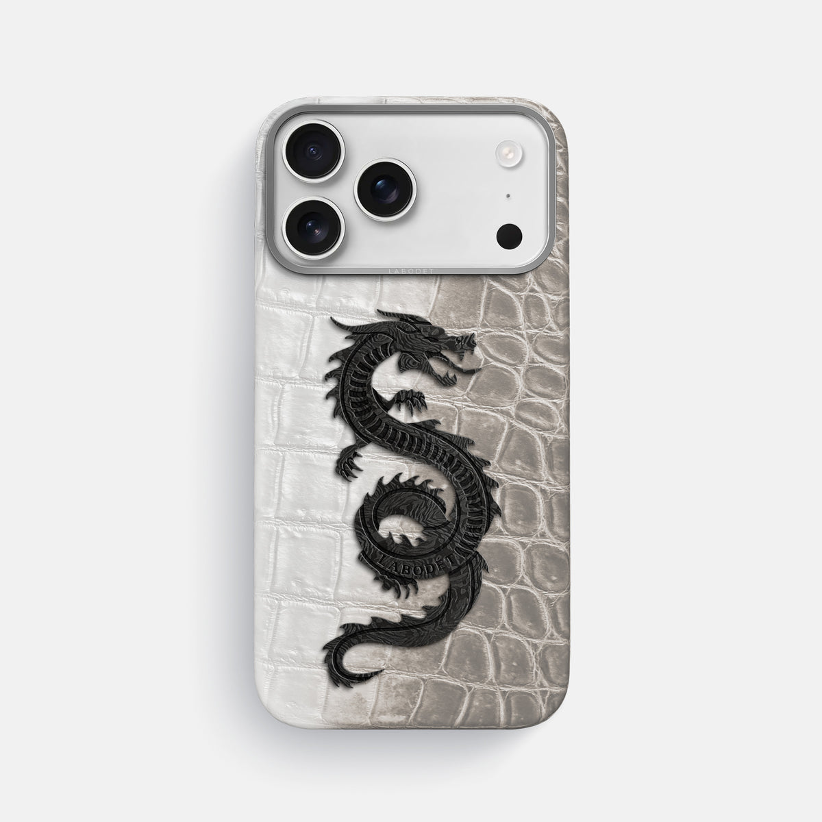 Classic Case With Carbon Dragon For iPhone 17 Pro Max In Himalayan Crocodile -1 | Grey-Steel