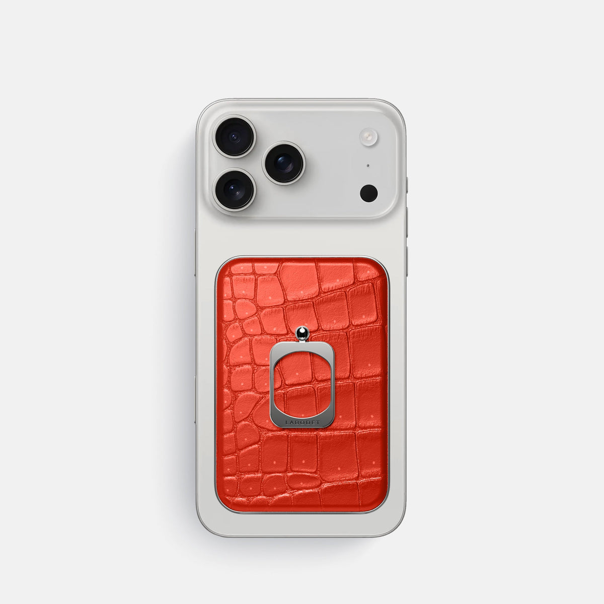MagSafe Ring For iPhone 18 Pro In Porosus Crocodile -2 | Rust-Steel