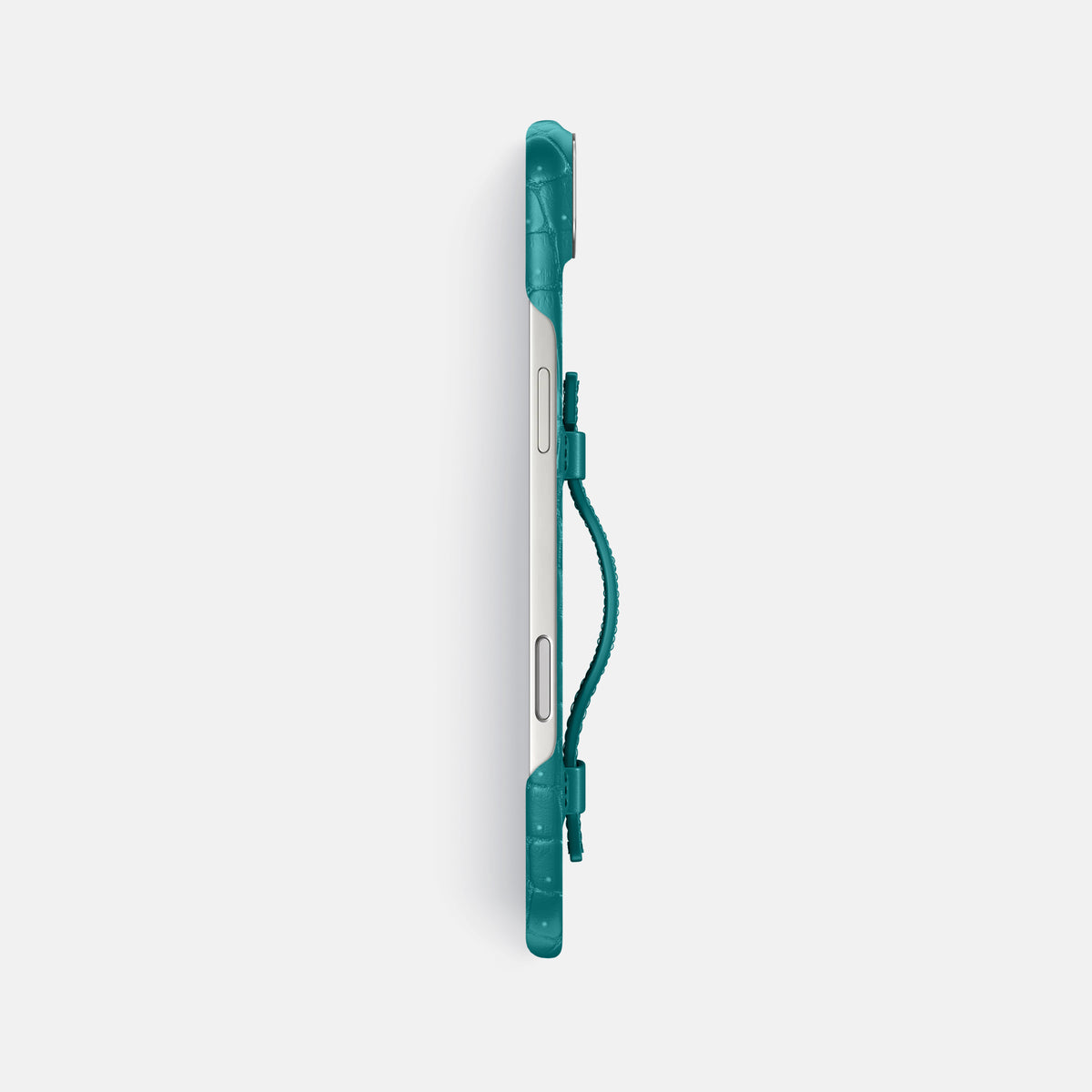 Handle Case For iPhone 17 Air In Porosus Crocodile -3 | Celadon-Steel