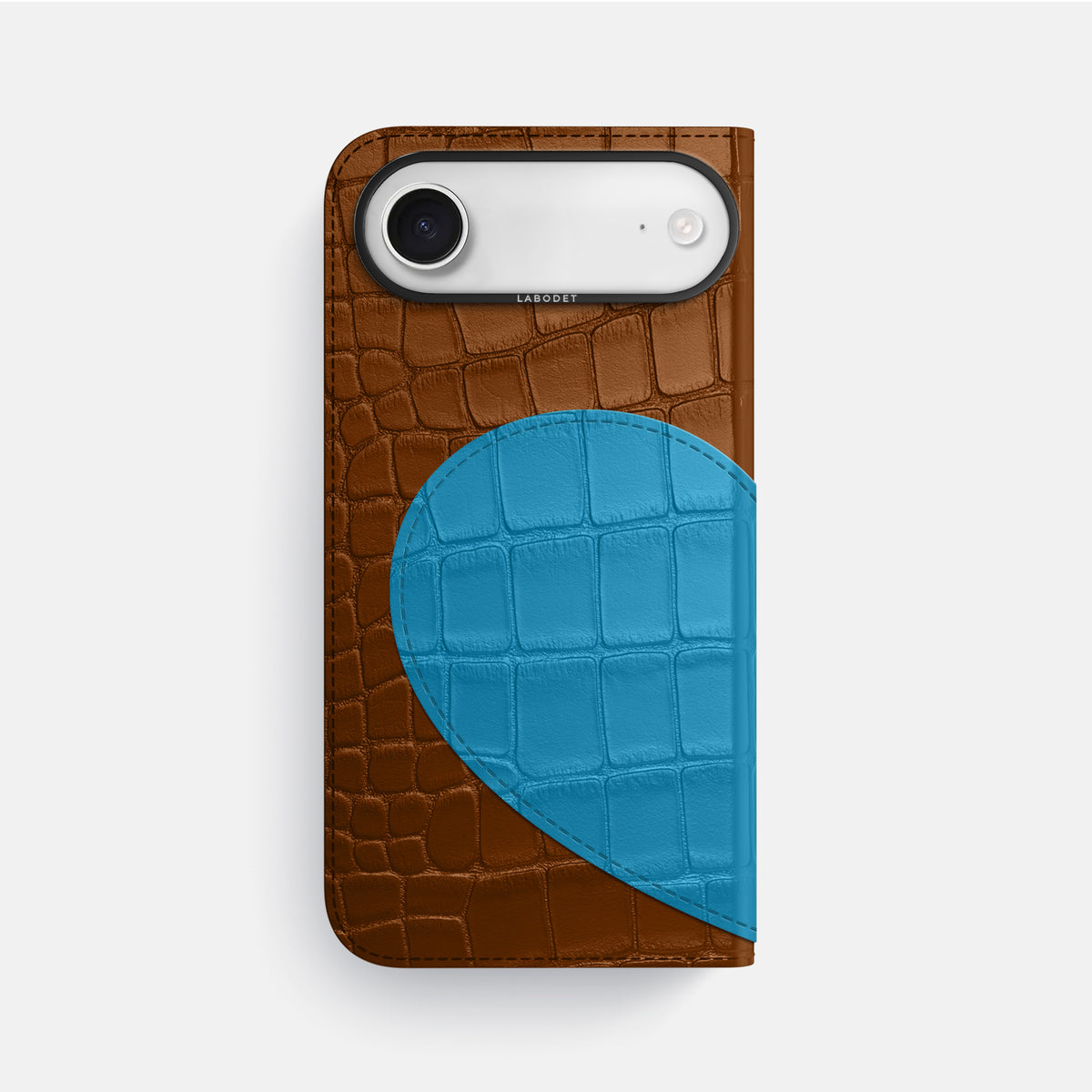 Folio Case With Heart For iPhone 17 Air In Alligator -3 | Honey-Black