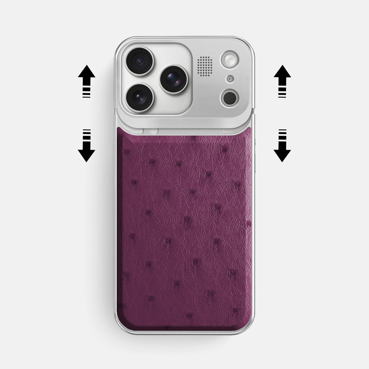 Metal Case For iPhone 17 Pro Max In Ostrich -2 | Purple-Steel