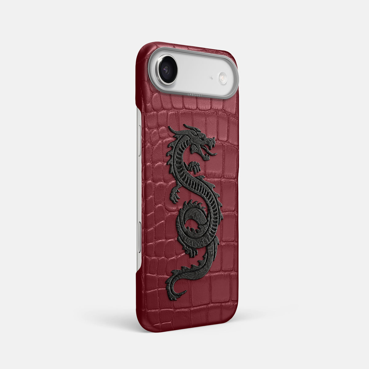 Classic Case With Carbon Dragon For iPhone 17 Air In Alligator -2 | Burgundy-Steel