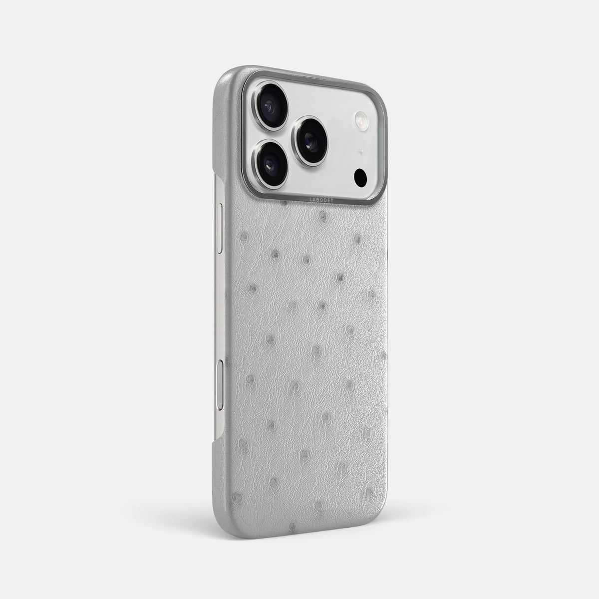 Classic Case For iPhone 18 Pro Max In Ostrich -2 | White-Steel