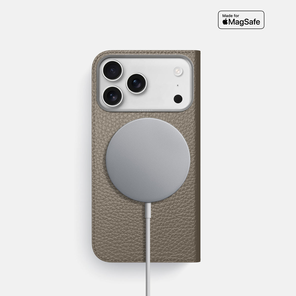 Folio Case For iPhone 18 Pro In Calf -3 | Taupe-Steel