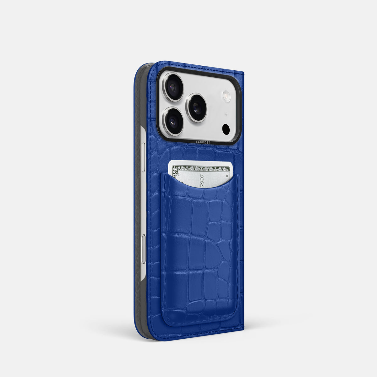 Folio Case with Card For iPhone 17 Pro In Alligator -1 | Royal-Blue-Black