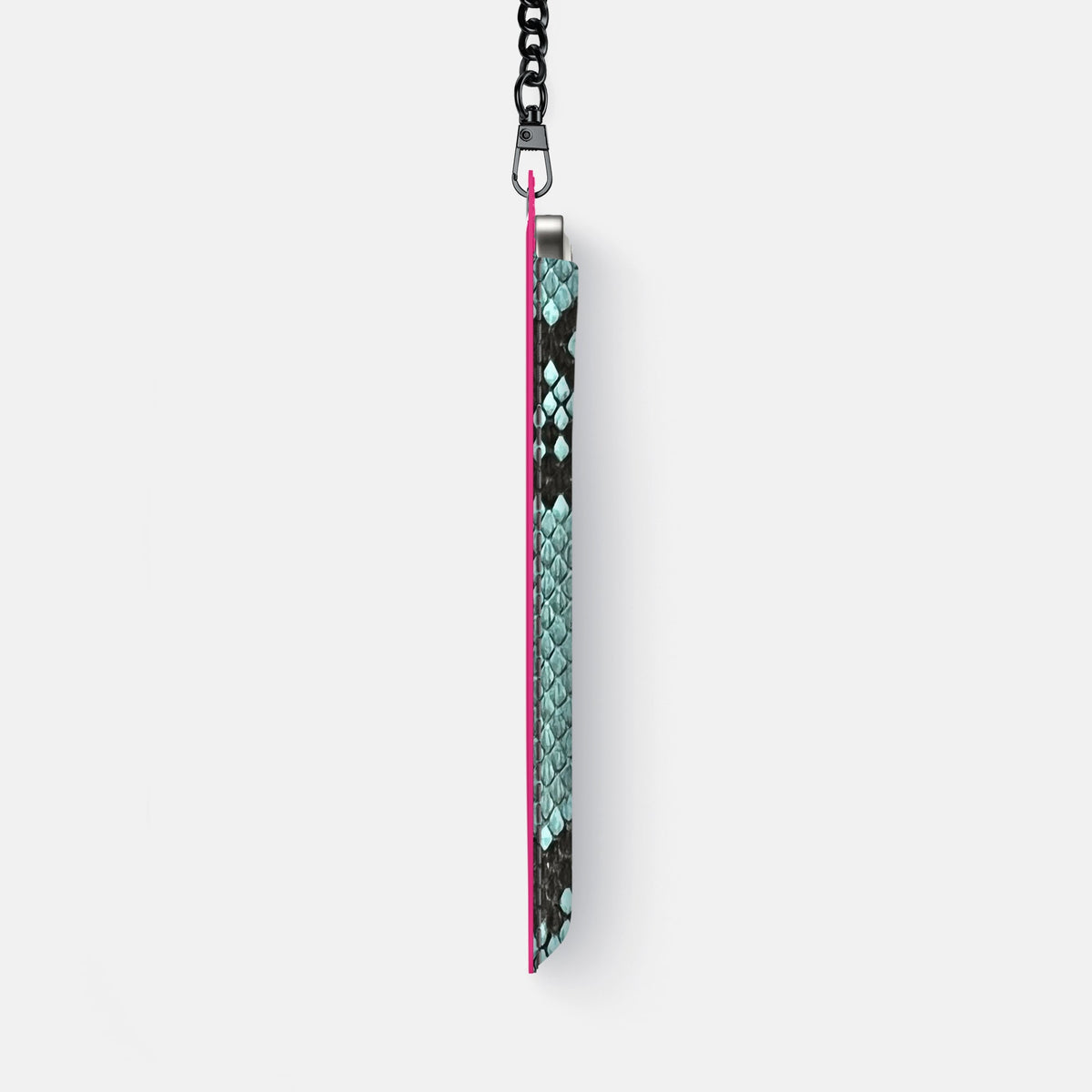 Crossbody Bag For iPhone 18 Pro Max In Deluxe Python -4 | Blue-Lagoon-Black