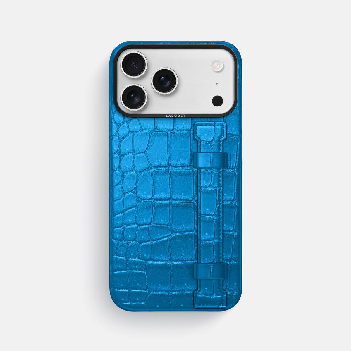 Handle Case For iPhone 17 Pro Max In Porosus Crocodile -1 | Blue-Lagoon-Black