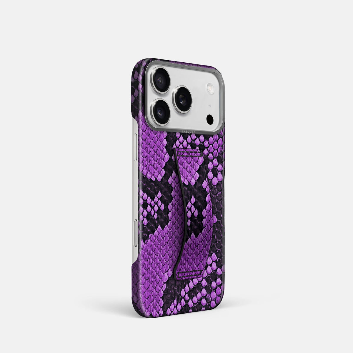 Finger Case For iPhone 18 Pro In Deluxe Python -2 | Purple-Steel