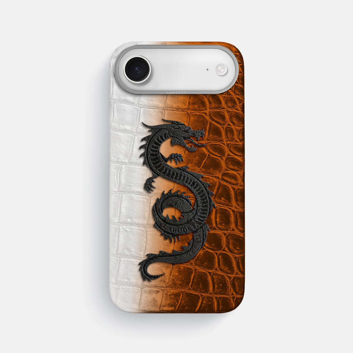 Classic Case With Carbon Dragon For iPhone 17 Air In Himalayan Crocodile -1 | Orange-Steel