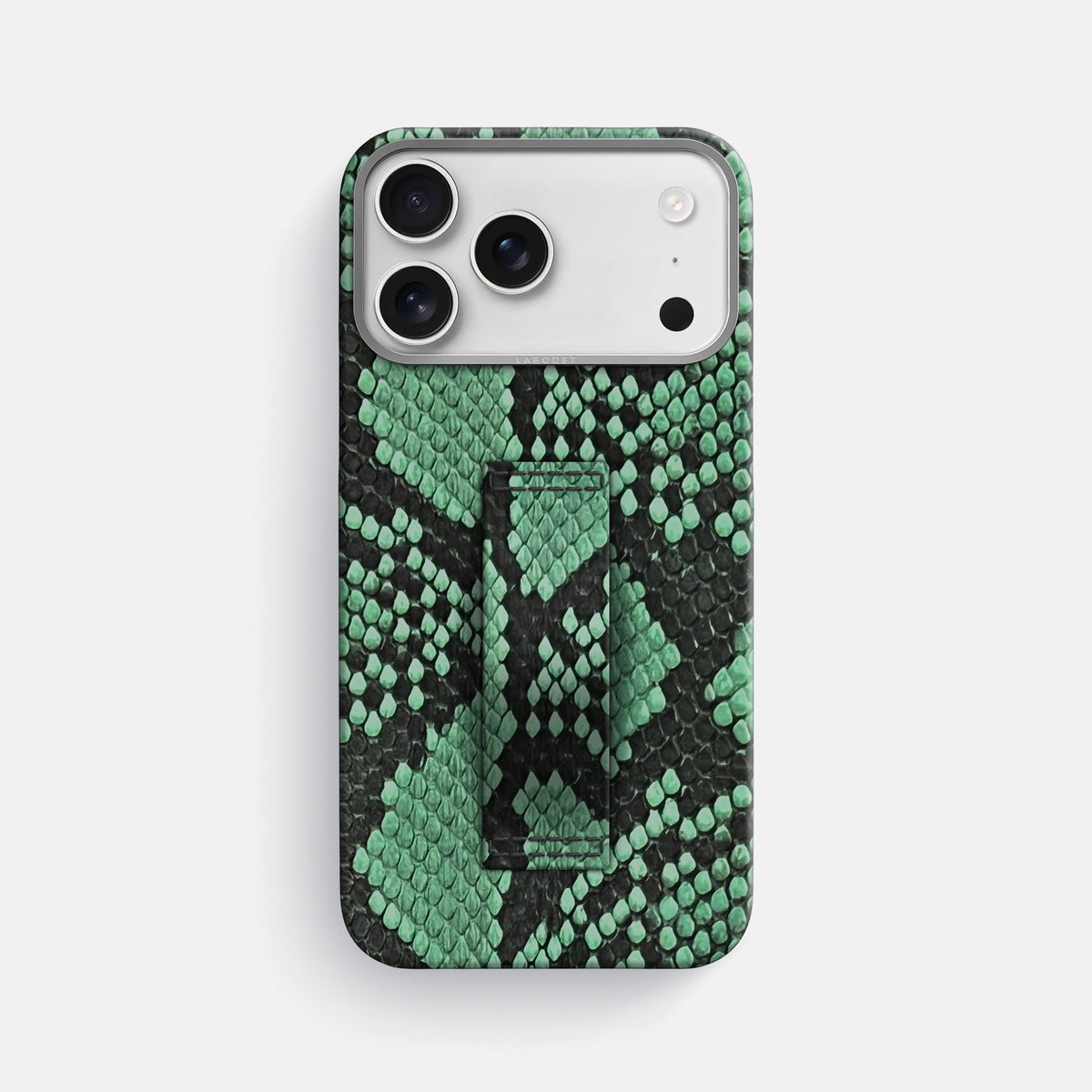 Finger Case For iPhone 18 Pro Max In Deluxe Python -1 | Forest-Green-Steel