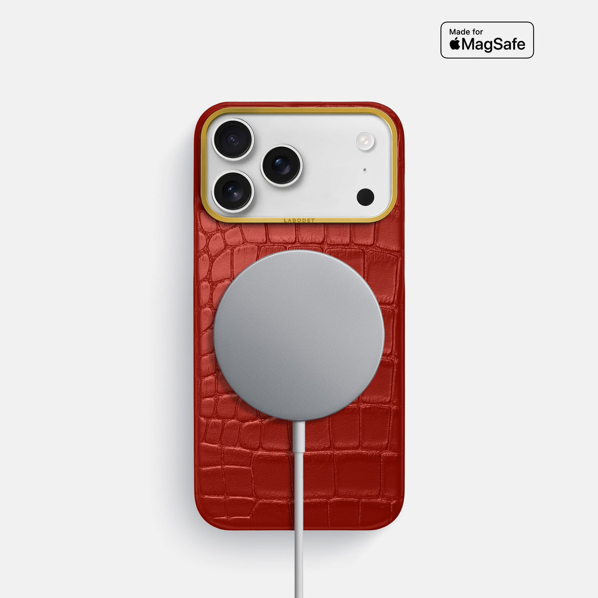 Classic Case For iPhone 18 Pro In Alligator -5 | Red-Gold