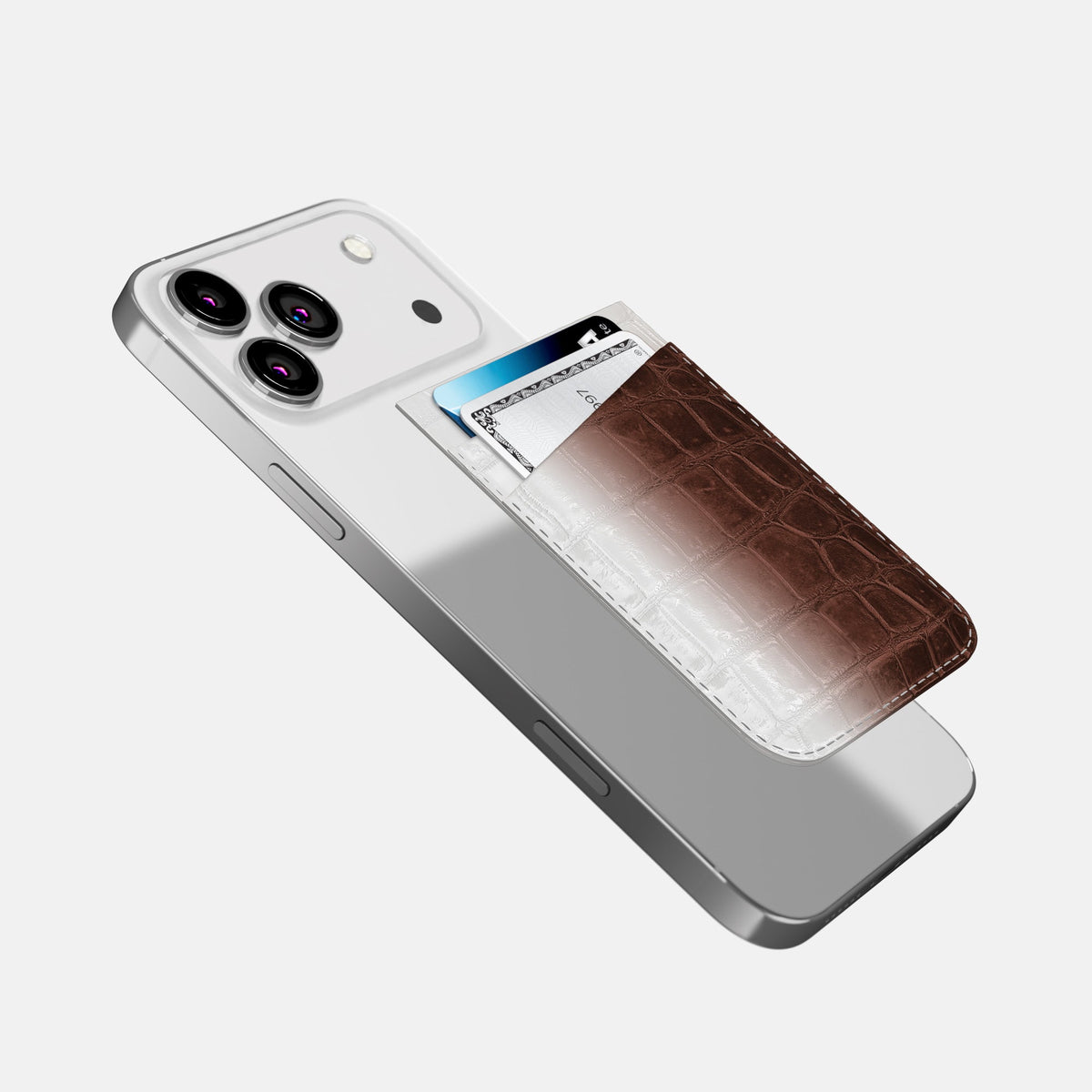 MagSafe Wallet For iPhone 18 Pro In Himalayan Crocodile -4 | Dark-Brown