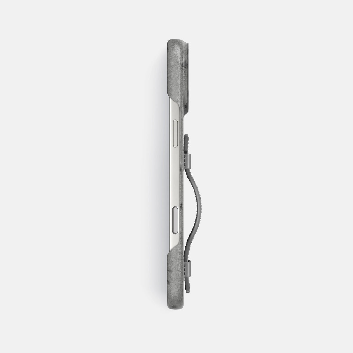 Handle Case For iPhone 17 Pro Max In Ostrich -3 | Silver-Steel