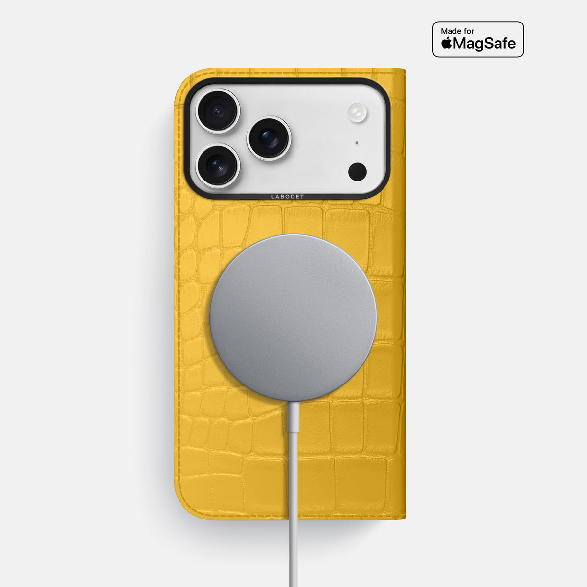 Folio Case For iPhone 17 Pro Max In Alligator -3 | Yellow-Black