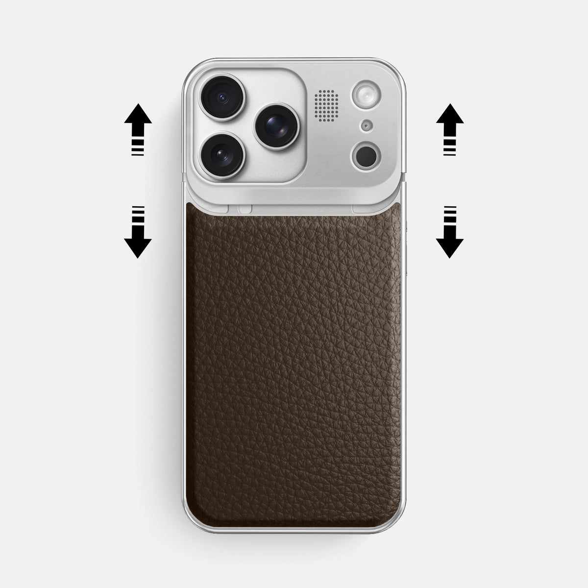 Metal Case For iPhone 17 Pro Max In Calf -2 | Dark-Brown-Steel