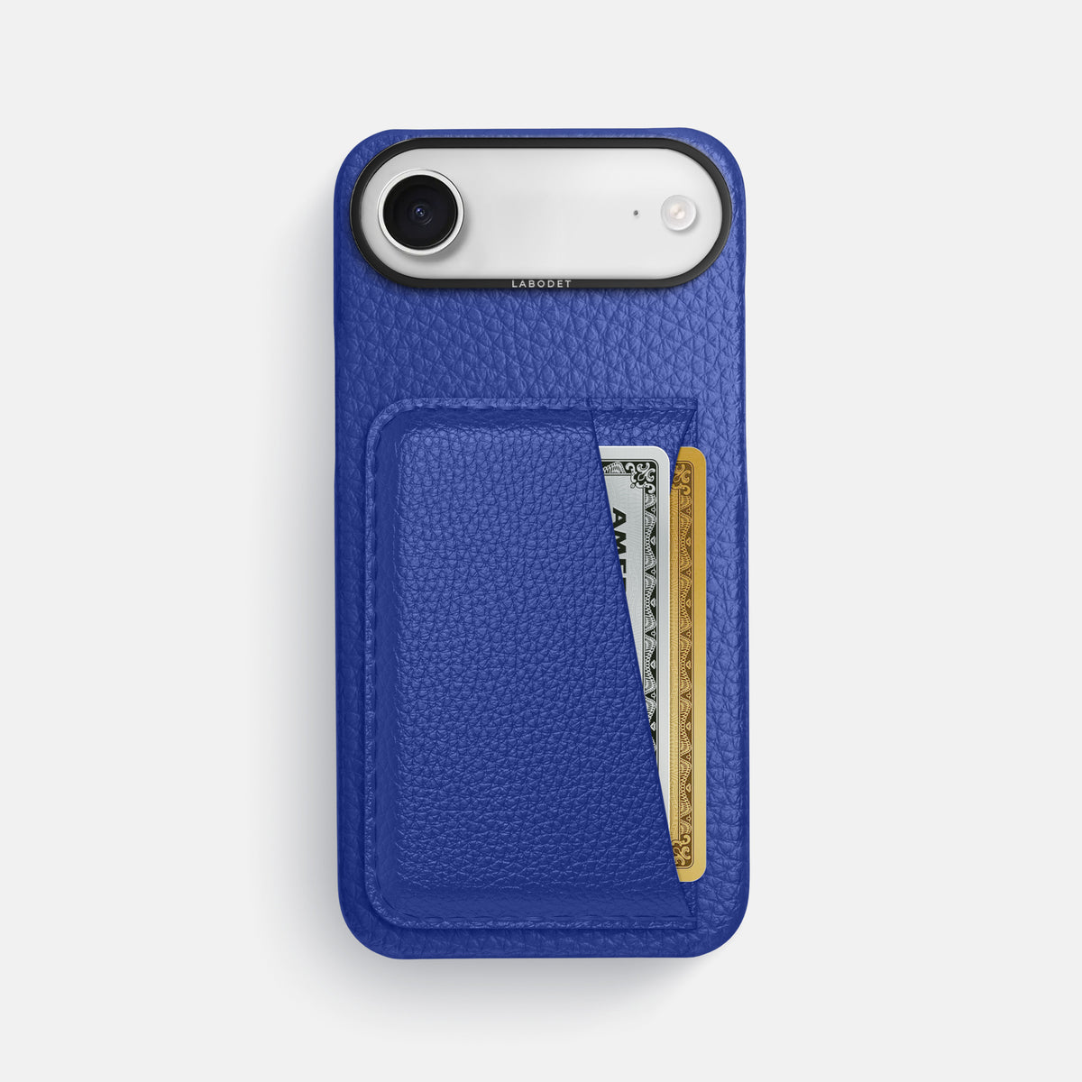Double Card Case For iPhone 17 Air In Calf -1 | Royal-Blue-Black