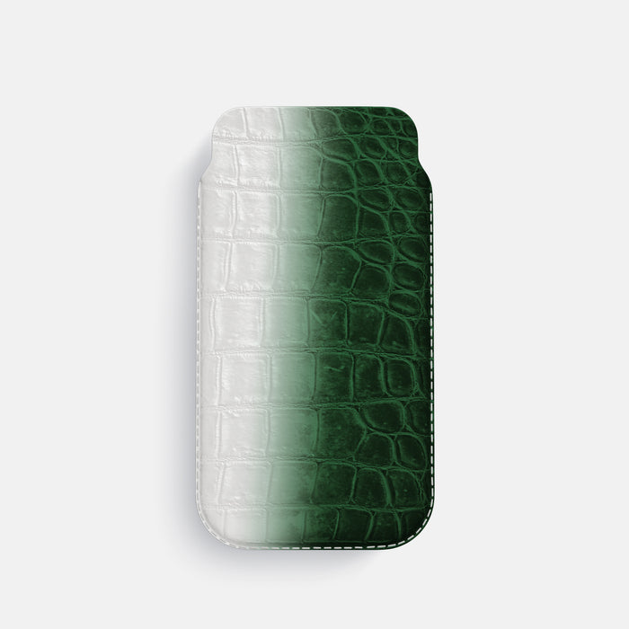 Pouch Case For iPhone 17 Pro In Himalayan Crocodile -1 | Green