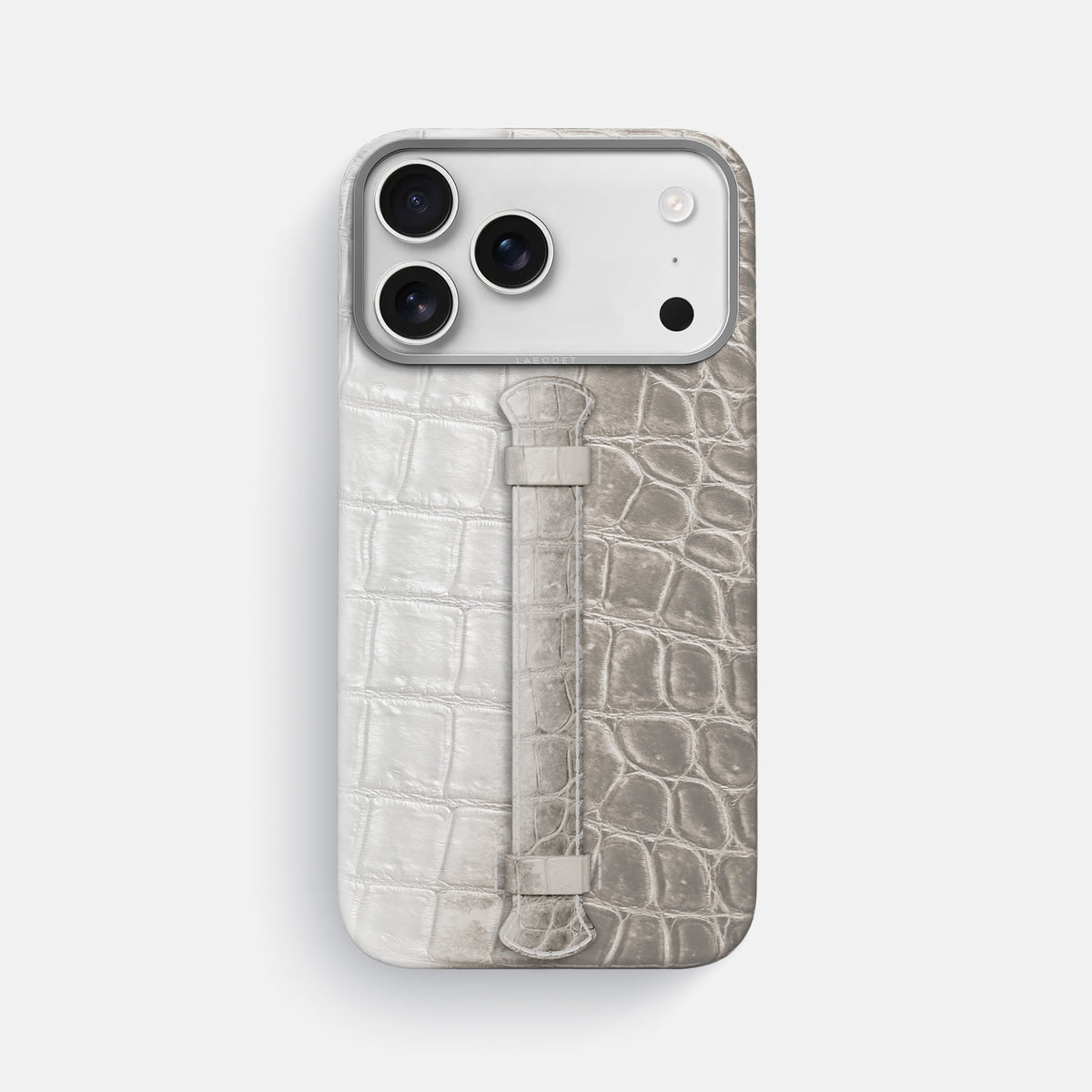 Center Handle For iPhone 17 Pro Max In Himalayan Crocodile -1 | Grey-Steel