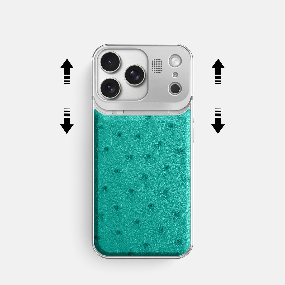 Metal Case For iPhone 17 Pro In Ostrich -2 | Turquoise-Steel