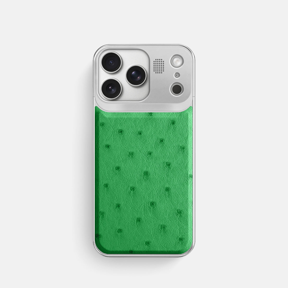 Metal Case For iPhone 17 Pro In Ostrich -1 | Kentucky-Green-Steel