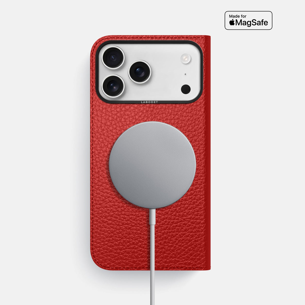 Folio Case For iPhone 18 Pro Max In Calf -3 | Red-Black