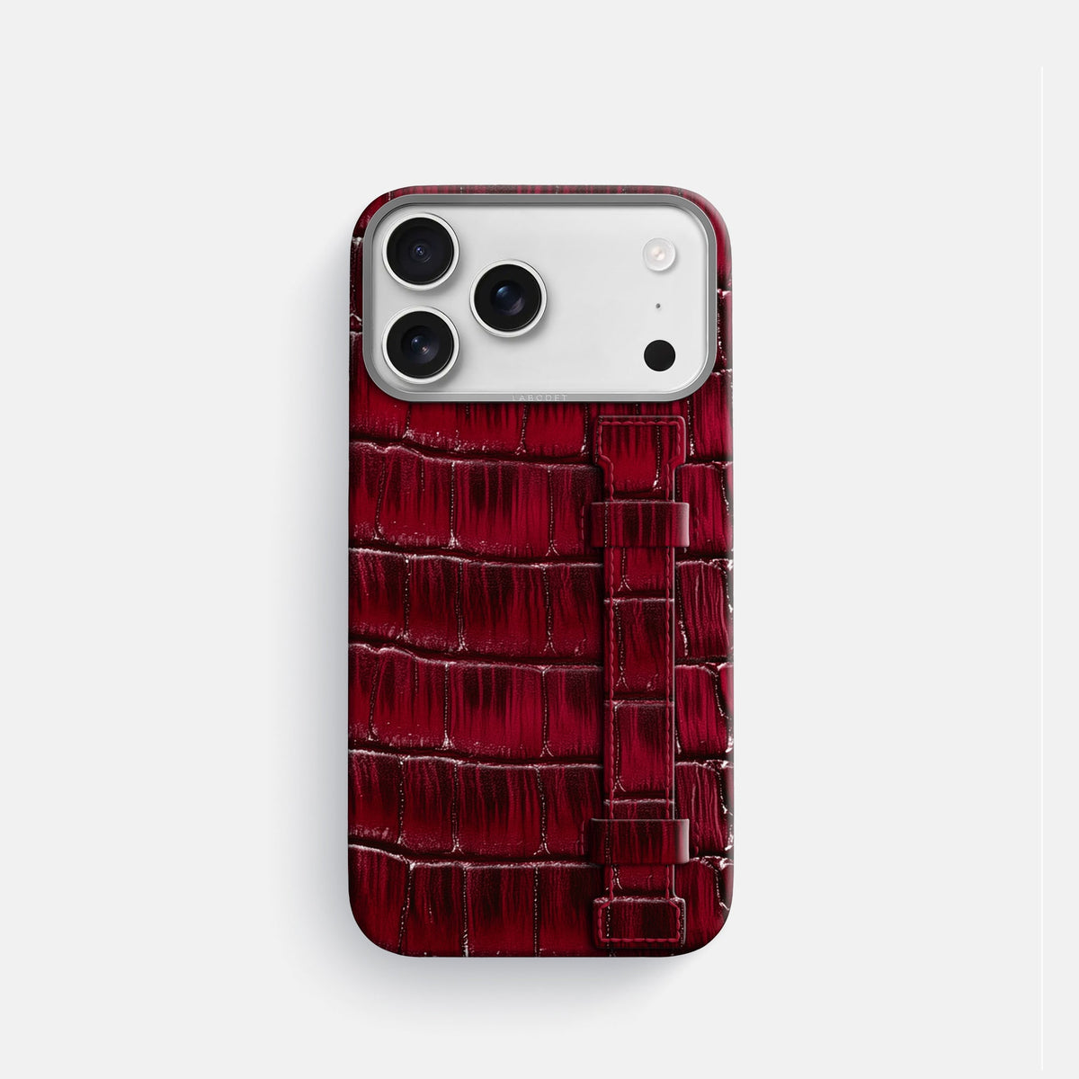 Handle Case For iPhone 18 Pro In Patina Alligator -1 | Havana-Burgundy-Steel