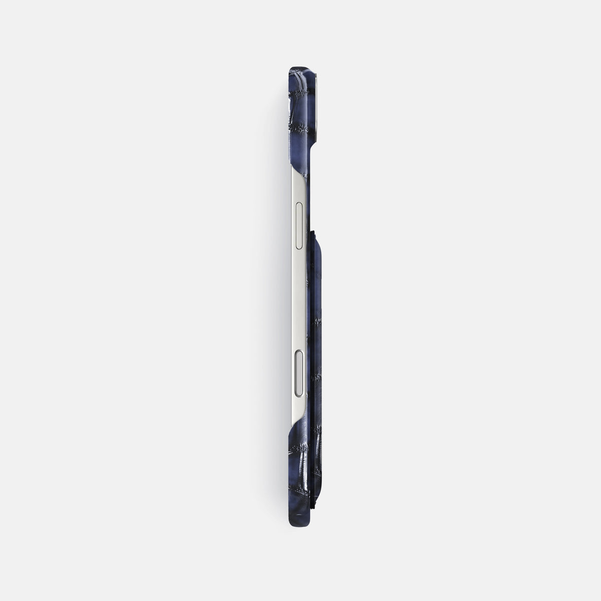 Double Card Case For iPhone 17 Air In Patina Alligator -3 | Havana-Blue-Steel