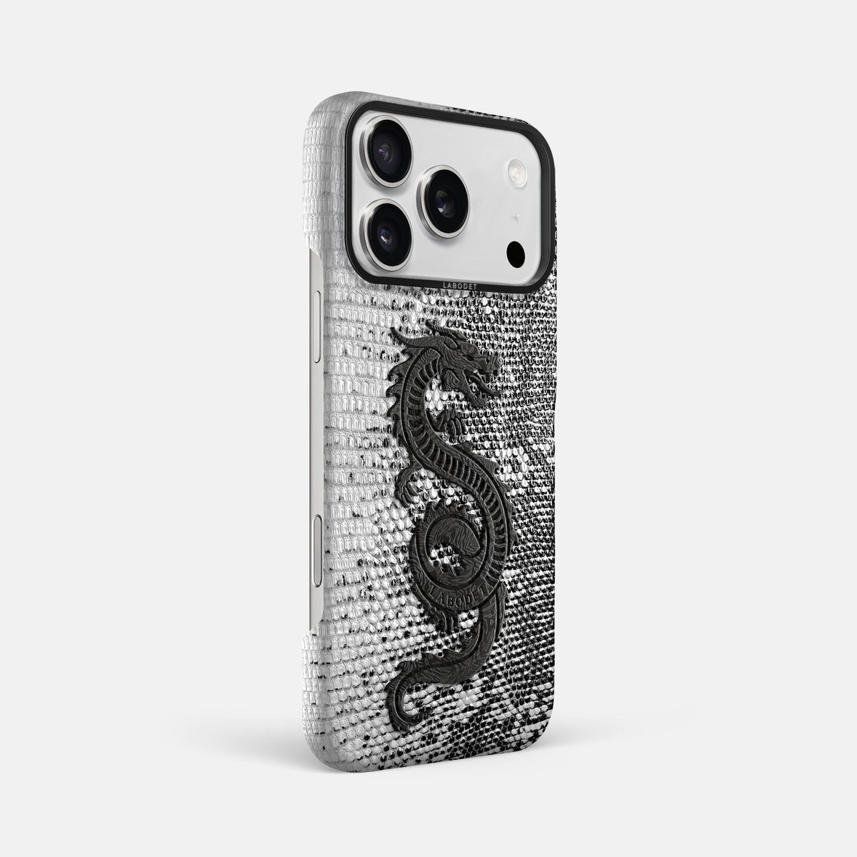 Classic Case With Carbon Dragon For iPhone 18 Pro Max In Himalayan Lizard -2 | Dark-Black
