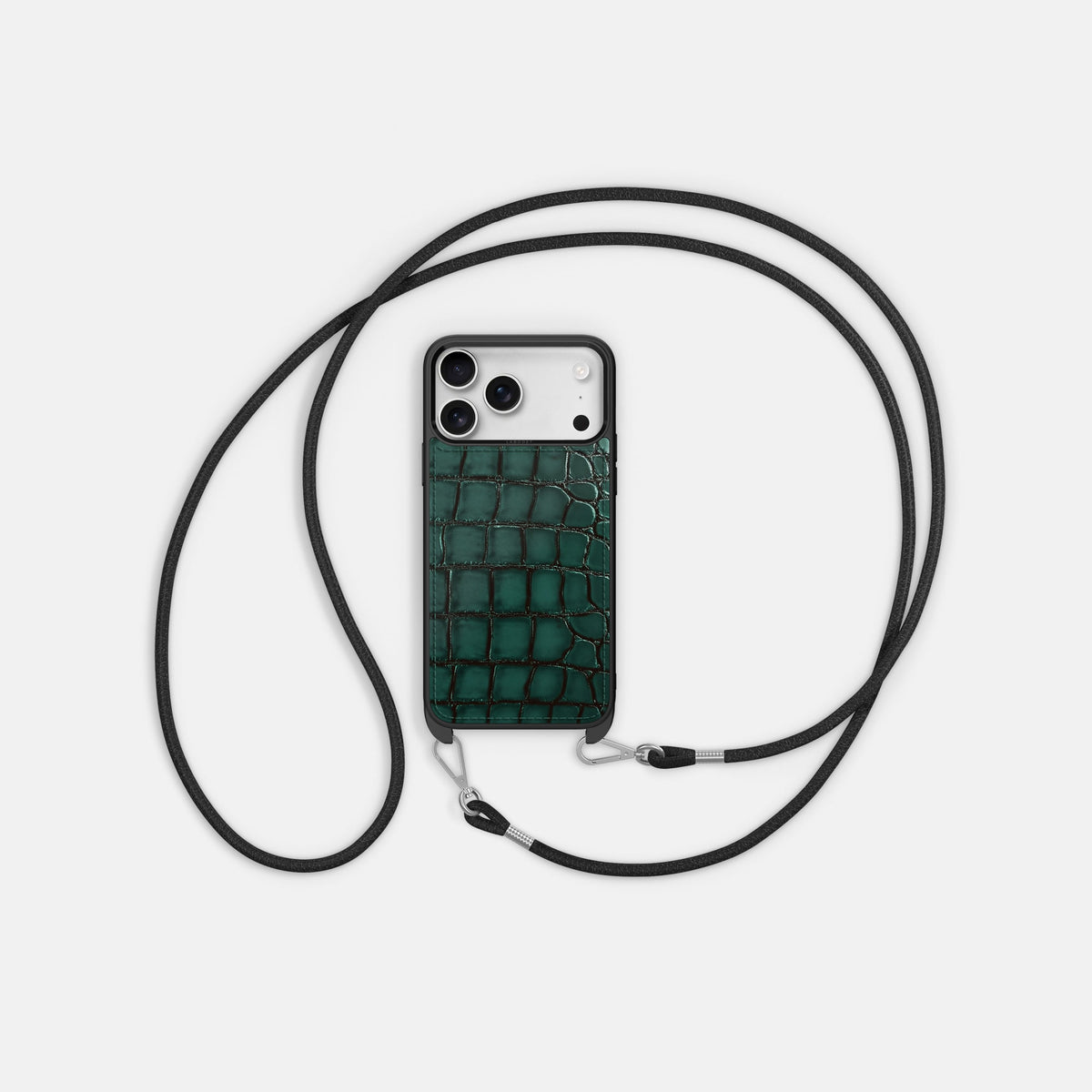 Crossbody Sport Case For iPhone 18 Pro Max In Patina Alligator -5 | Green