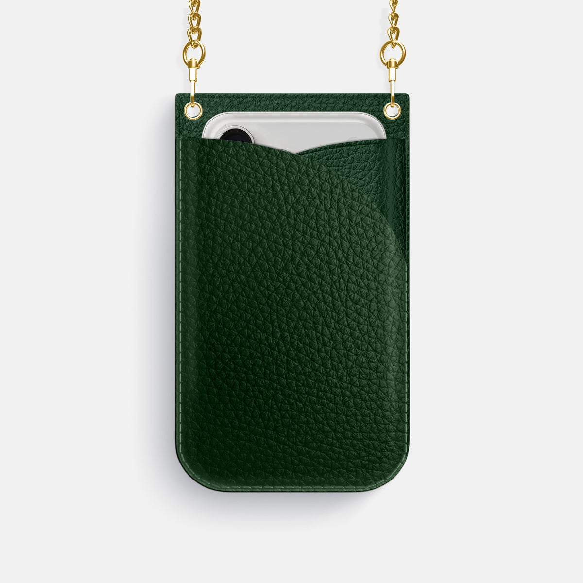 Crossbody Bag For iPhone 17 Pro In Calf -1 | Dark-Green-Gold