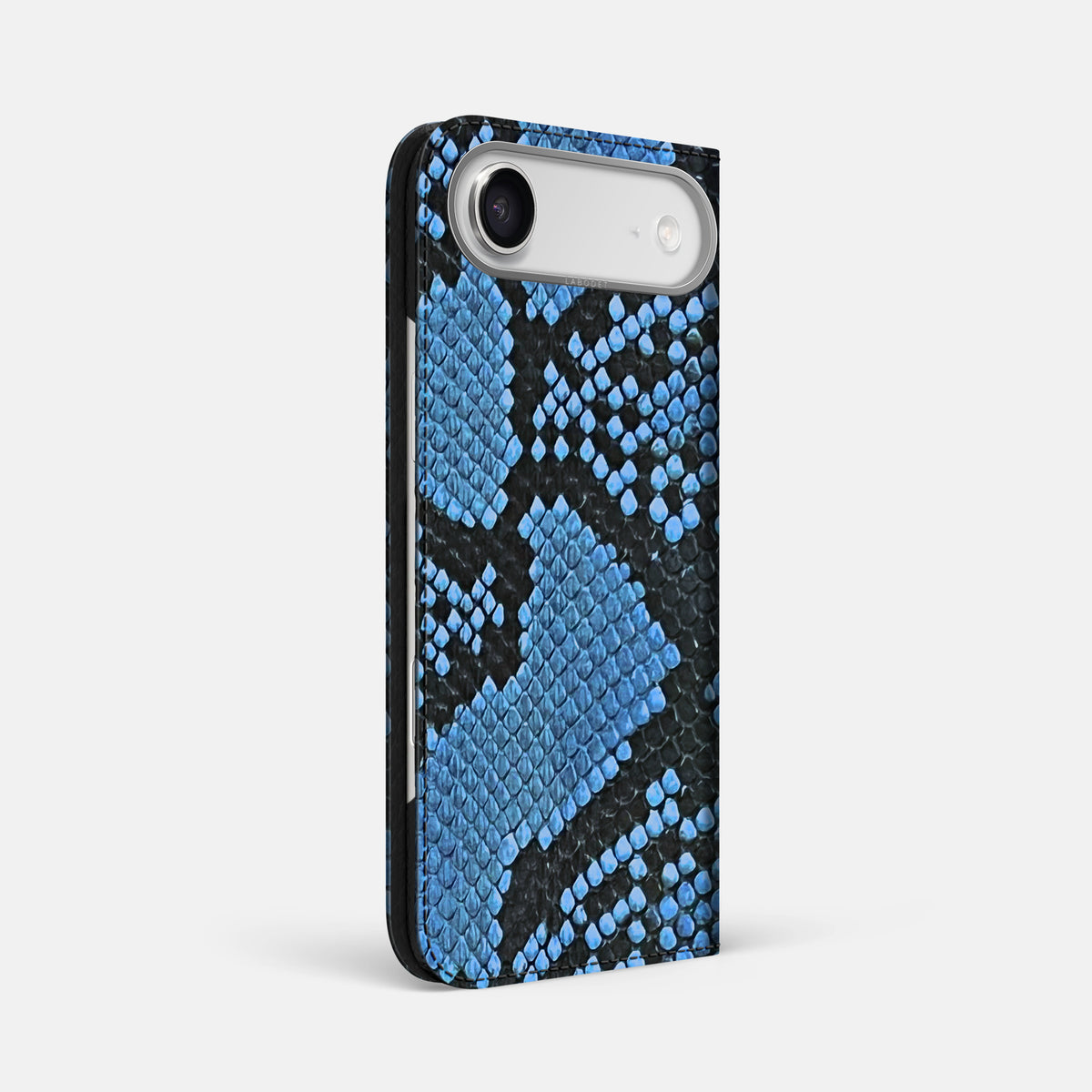 Folio Case For iPhone 17 Air In Deluxe Python -1 | Blue-Jeans-Steel