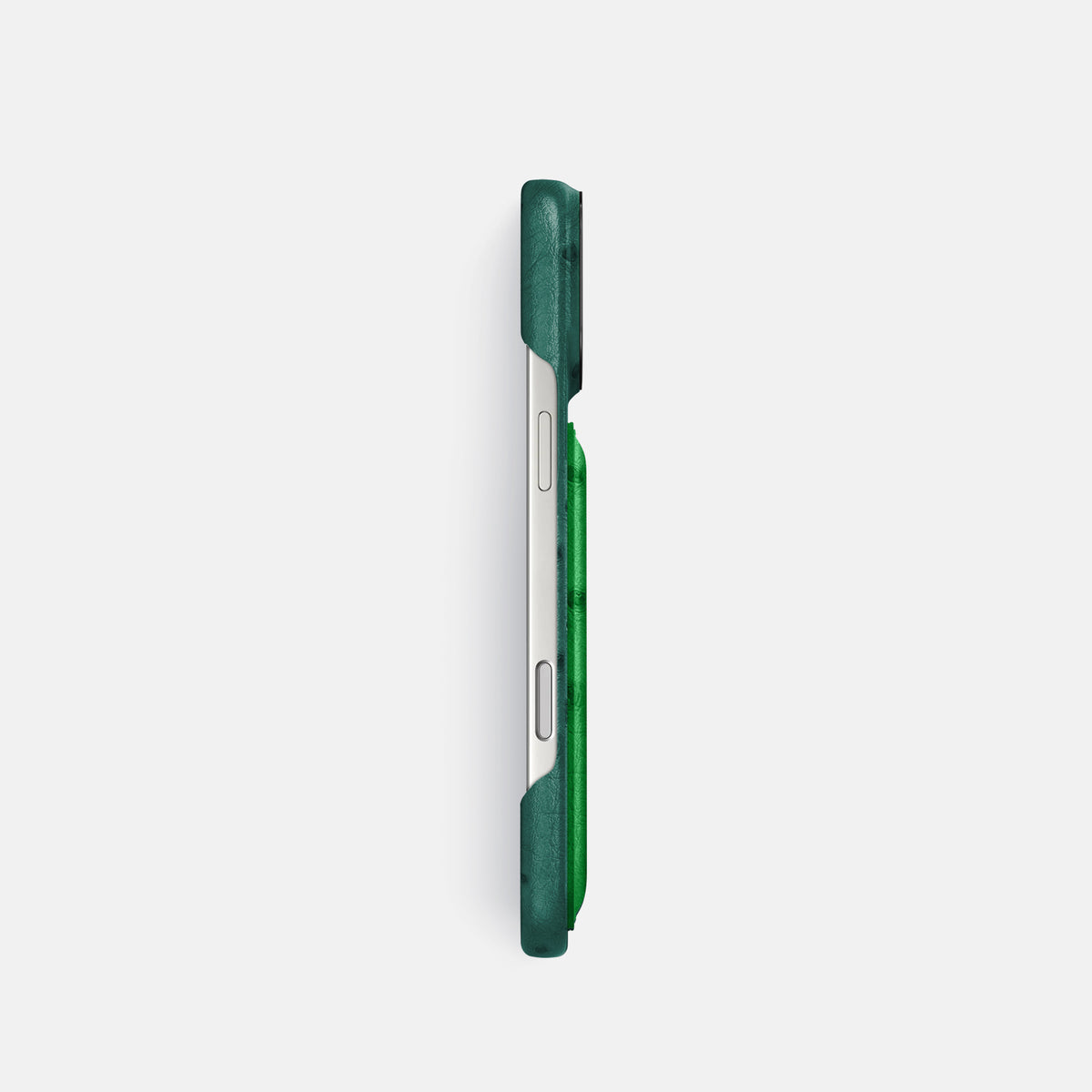 Double Card Case Coloré For iPhone 17 Pro In Ostrich -3 | Forest-Green-Black