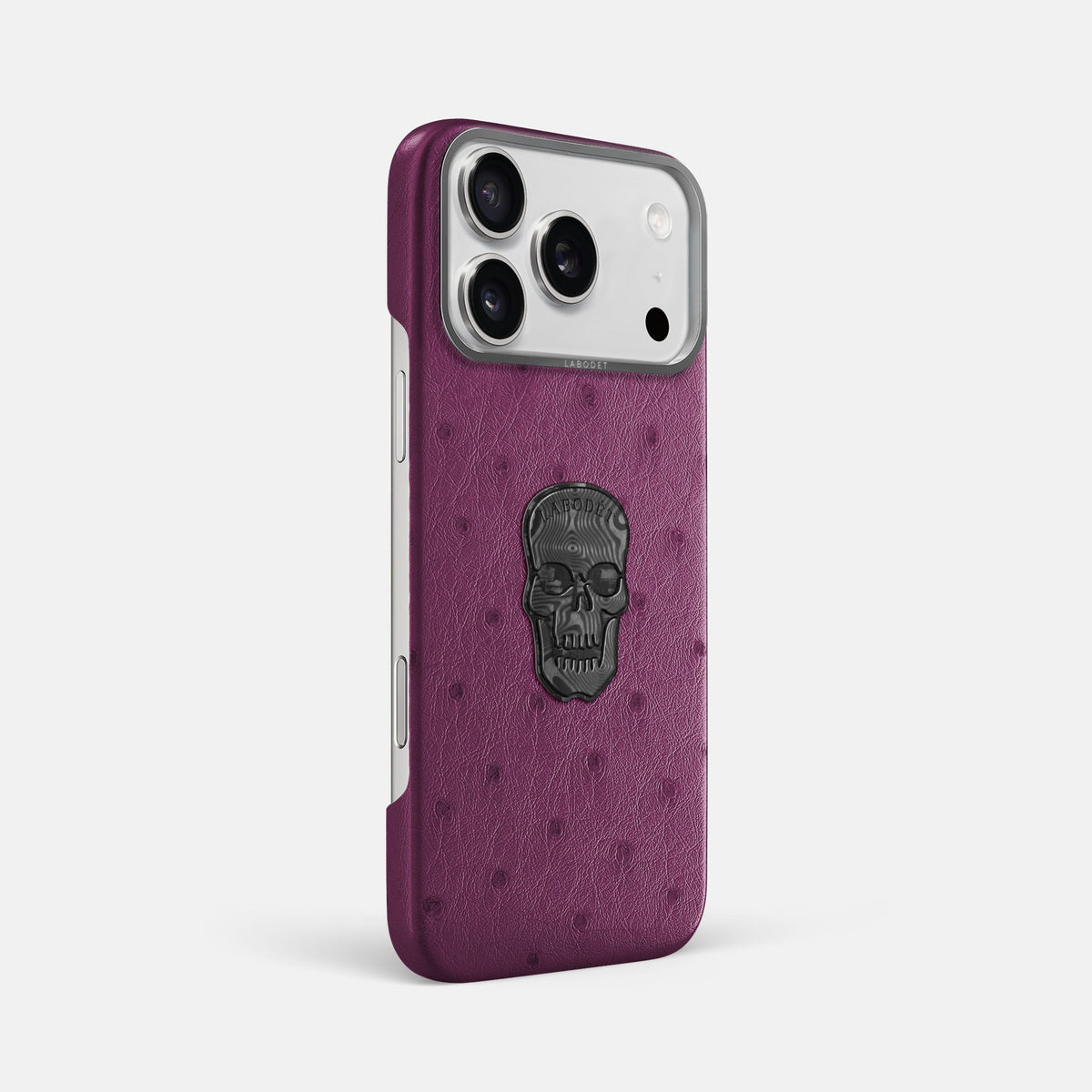 Classic Case With Carbon Skull For iPhone 18 Pro Max In Ostrich -2 | Purple-Steel