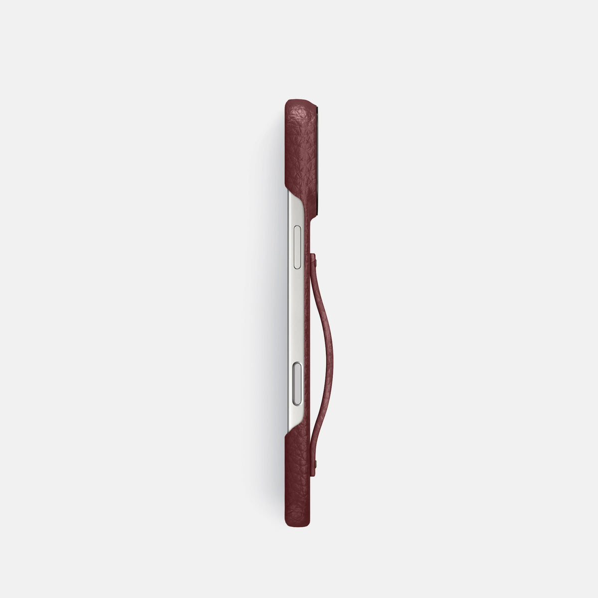 Finger Case For iPhone 18 Pro In Calf -3 | Bordeaux-Black
