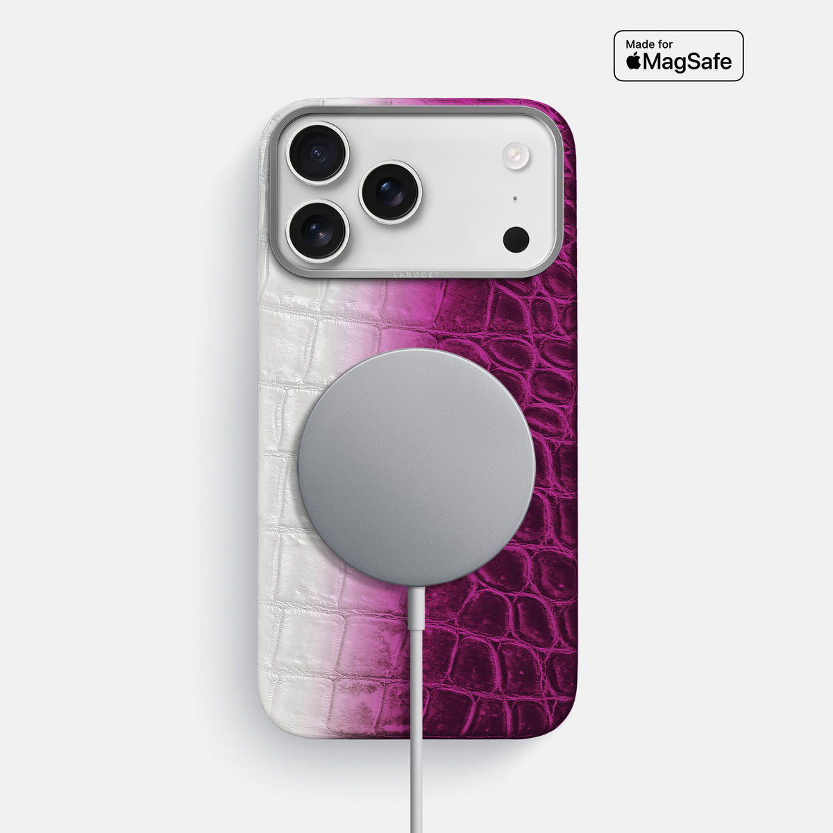 Classic Case For iPhone 17 Pro Max In Himalayan Crocodile -4 | Fuchsia-Steel