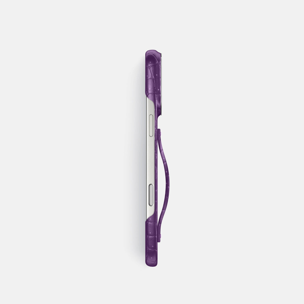 Finger Case For iPhone 18 Pro In Porosus Crocodile -3 | Purple-Steel