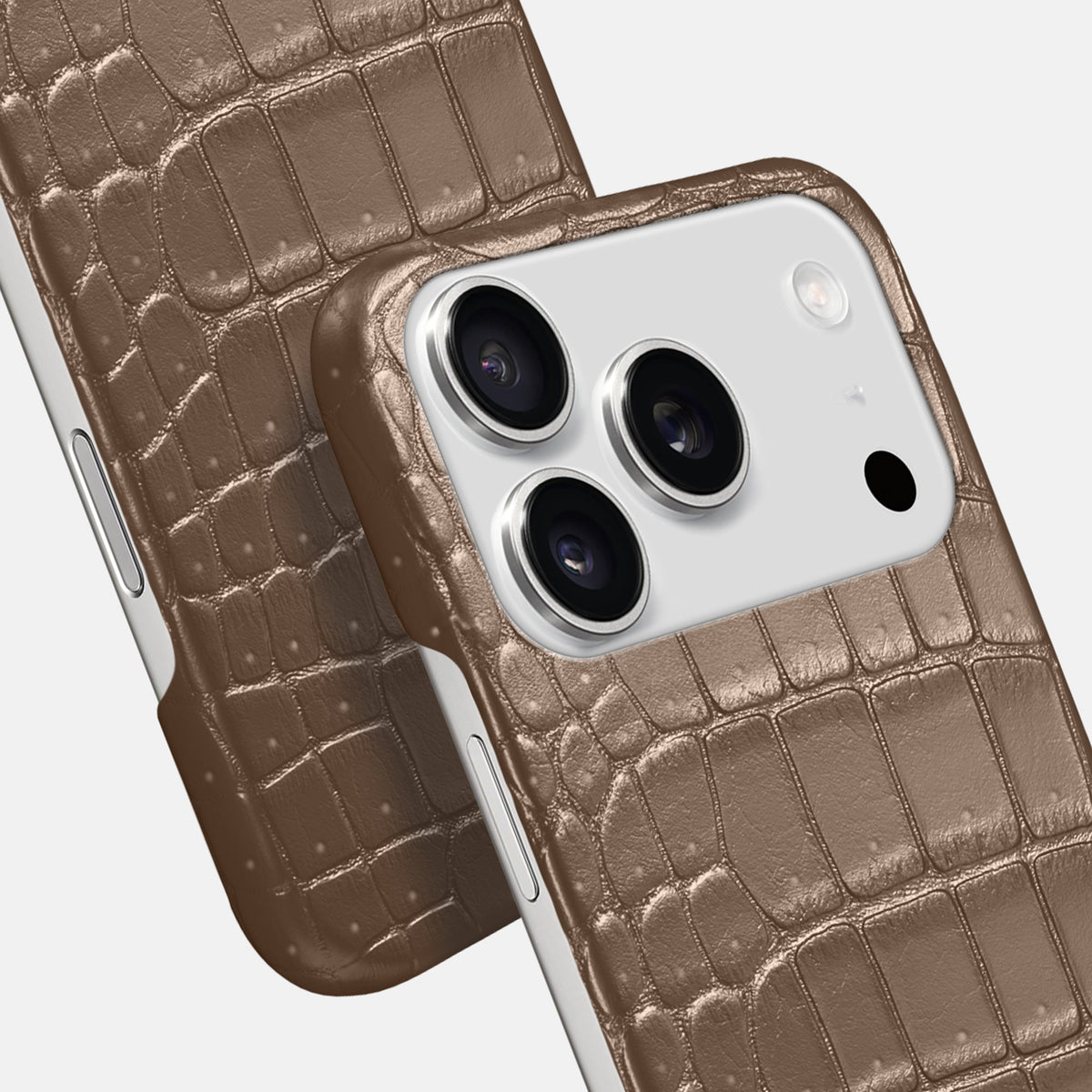 Slim Case For iPhone 18 Pro In Porosus Crocodile -6 | Fur-Brown