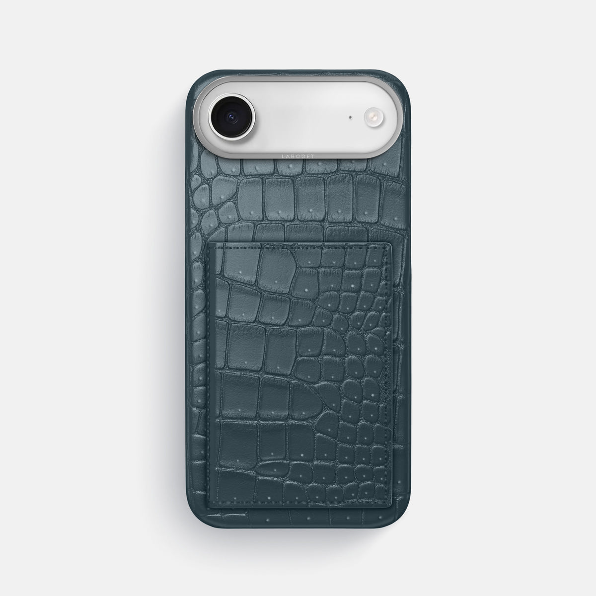 Bi-Fold Case For iPhone 17 Air In Porosus Crocodile -1 | Denim-Steel