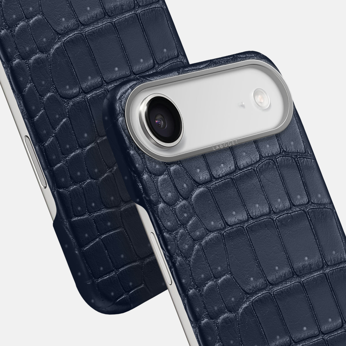 Classic Case For iPhone 17 Air In Porosus Crocodile -6 | Deep-Blue-Sea-Steel