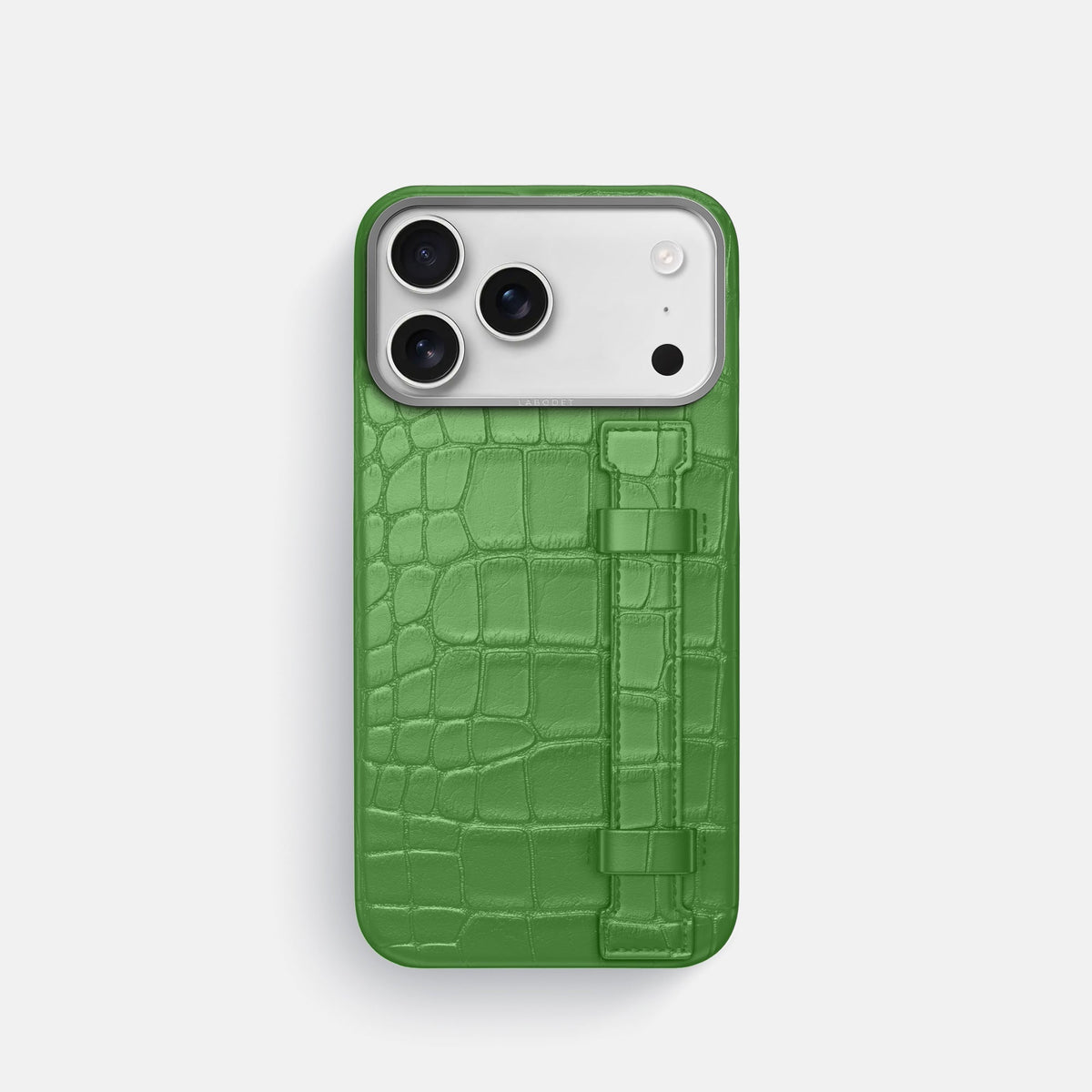 Handle Case For iPhone 18 Pro In Alligator -1 | Apple-Green-Steel