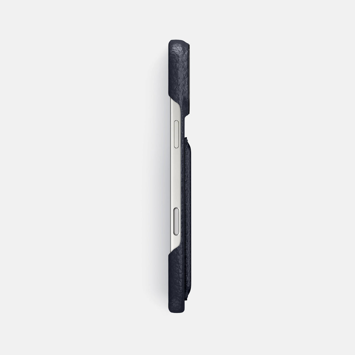 Double Card Case For iPhone 18 Pro Max In Calf -3 | Marine-Black