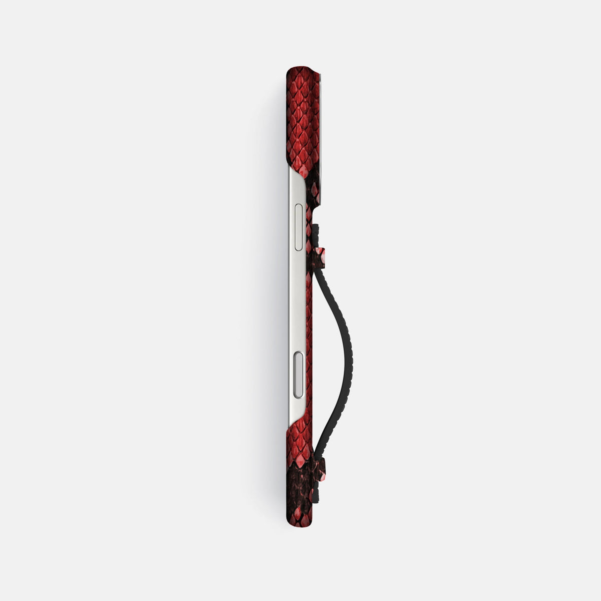 Center Handle For iPhone 18 Pro Max In Deluxe Python -2 | Red-Steel