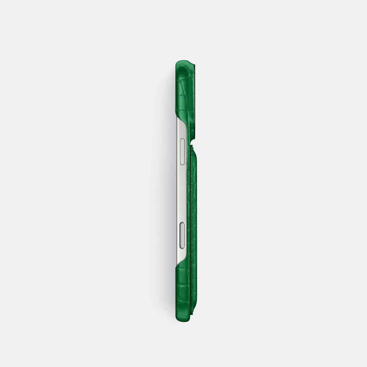 Double Card Case For iPhone 18 Pro In Alligator -3 | Forest-Green-Black