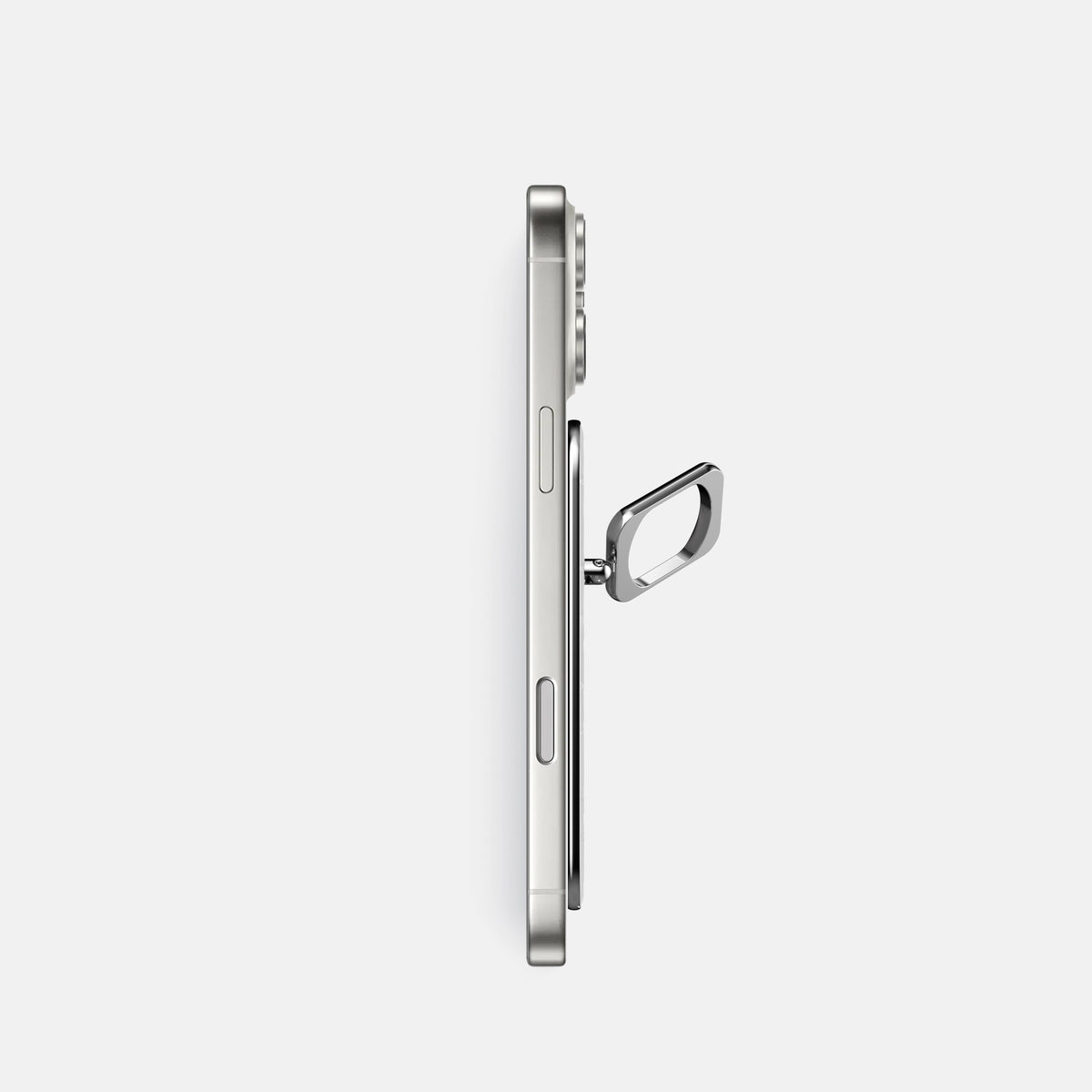 MagSafe Ring For iPhone 17 Pro In Shiny Alligator -3 | White-Steel