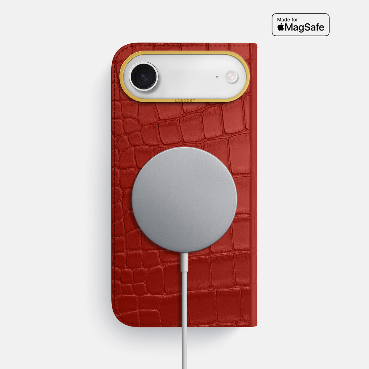 Folio Case For iPhone 17 Air In Alligator -3 | Red-Gold