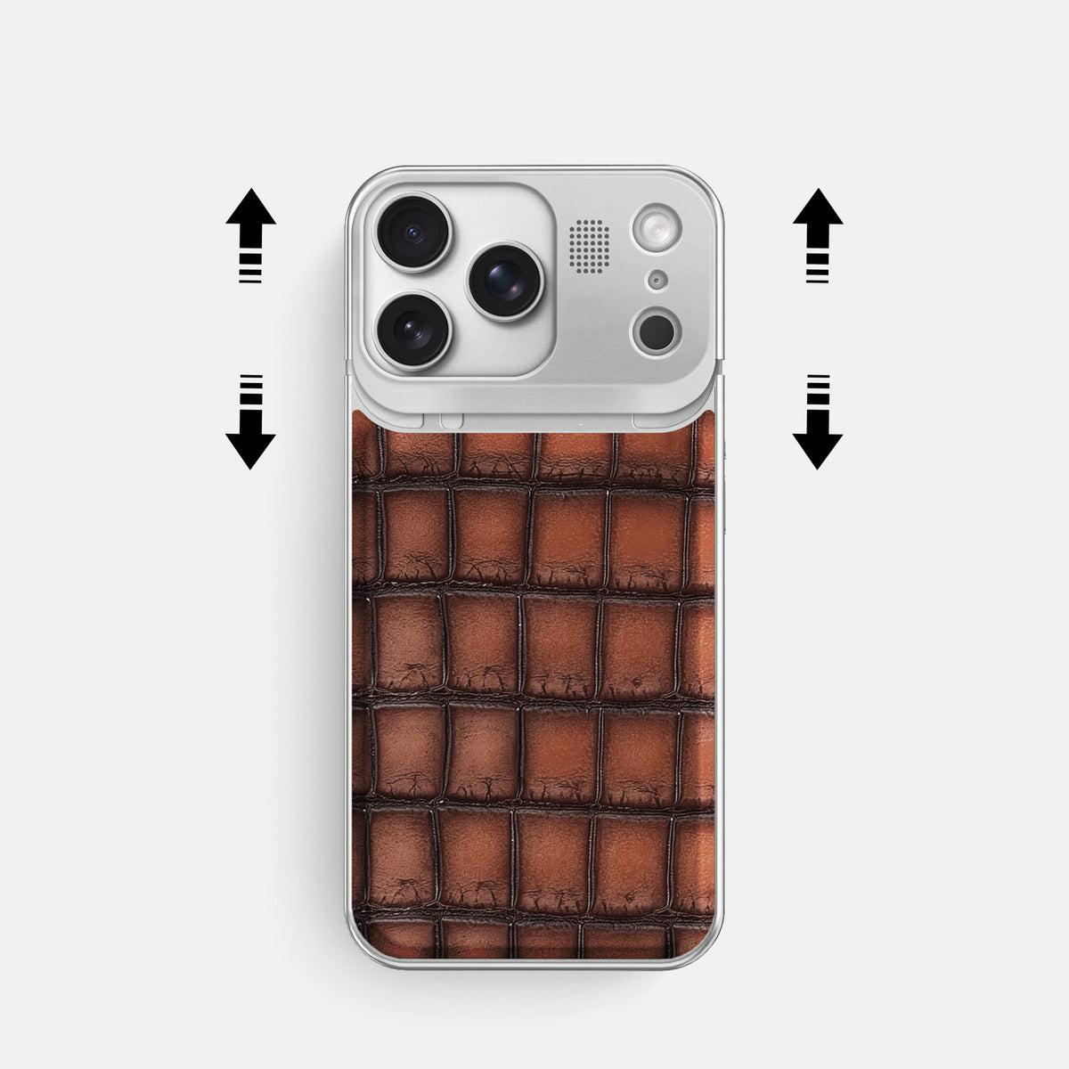 Metal Case For iPhone 17 Pro In Patina Alligator -2 | Baobab-Steel