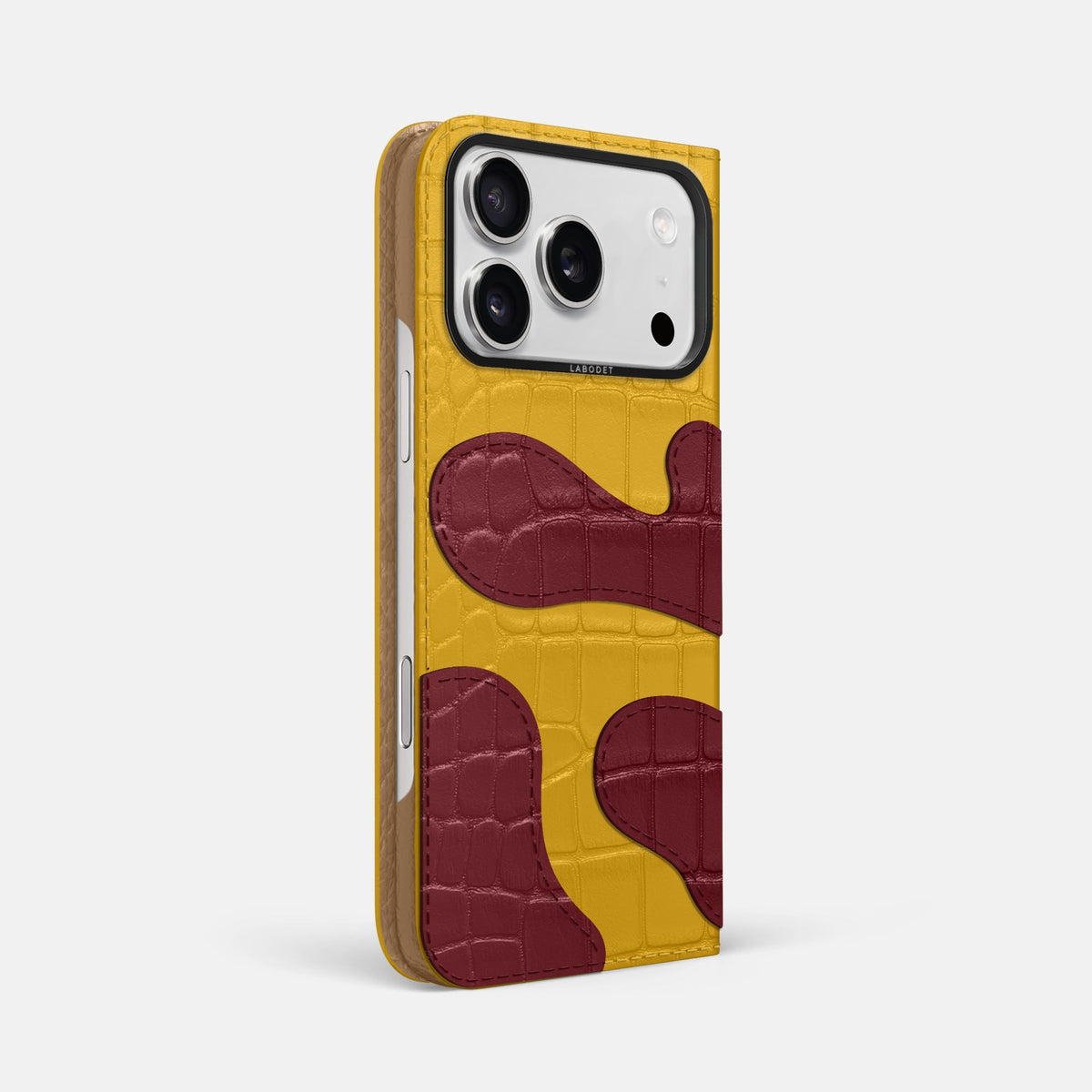 Camouflage Folio For iPhone 18 Pro Max In Alligator -1 | Yellow-Black