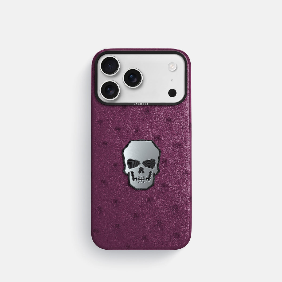 Classic Case With Titanium Skull For iPhone 17 Pro In Ostrich -1 | Purple-Black