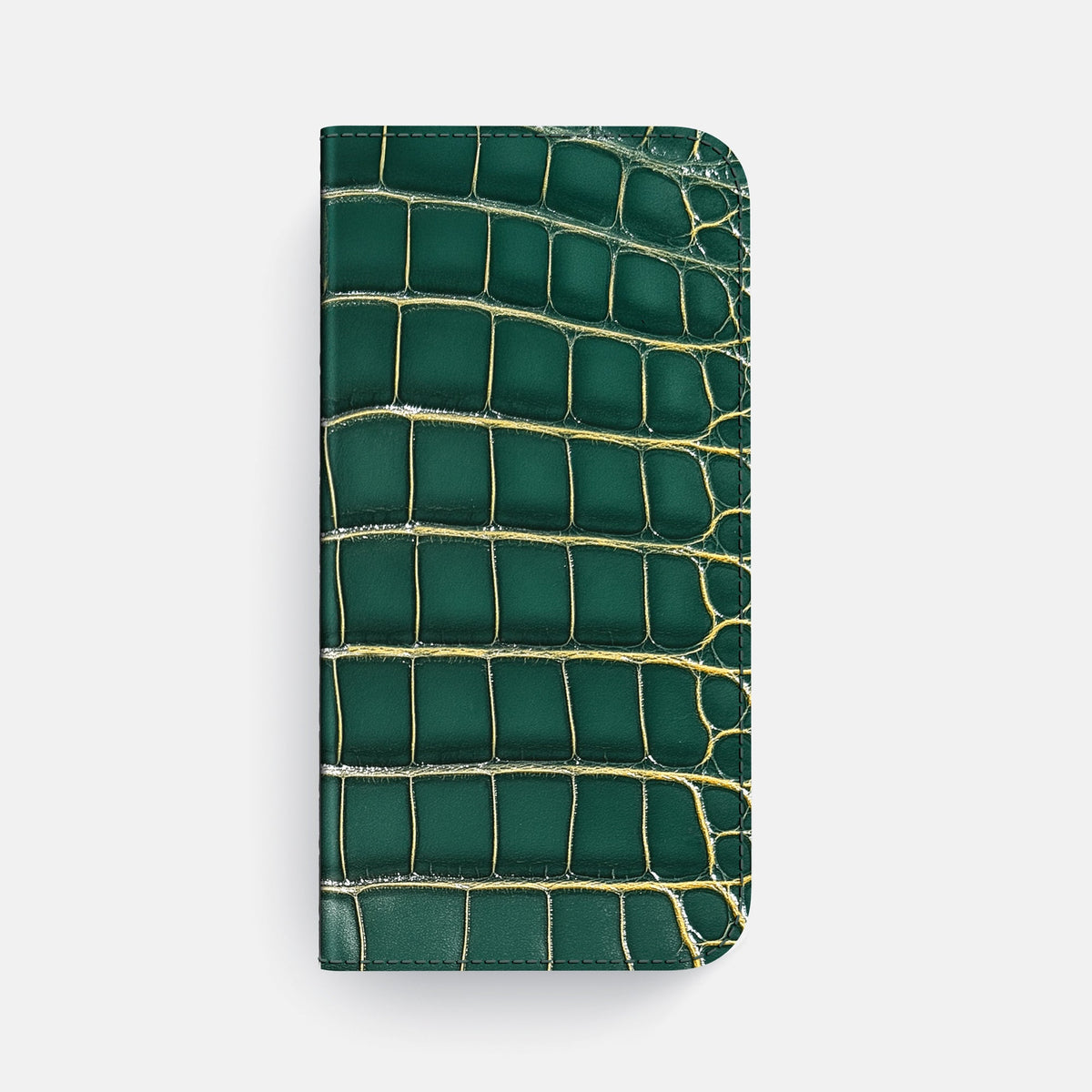 Folio Case with Card For iPhone 18 Pro Max In Patina Alligator -4 | Cambridge-Black